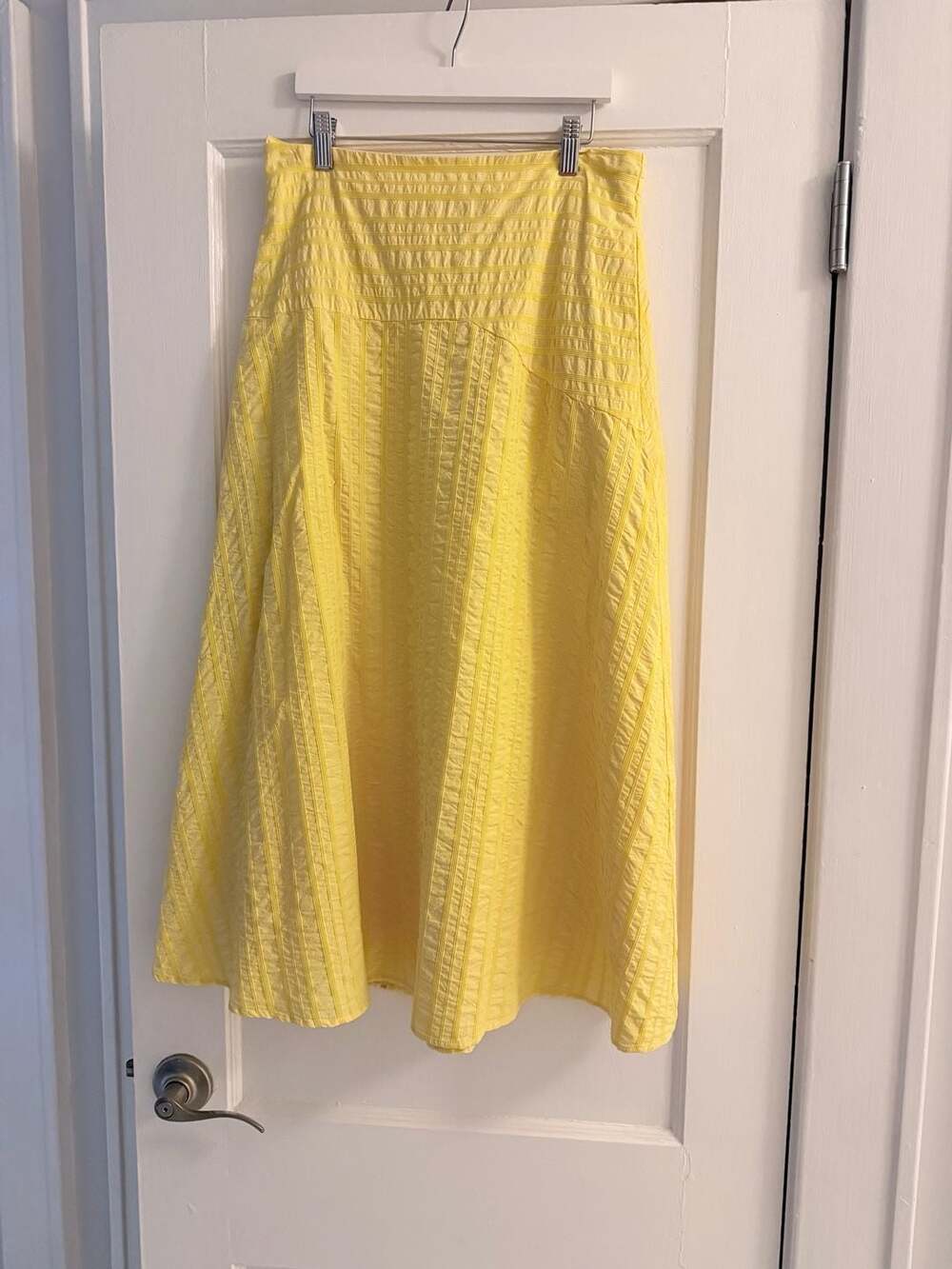 Uniqlo Hana Tajima Collection Yellow Seersucker A-Line Skirt